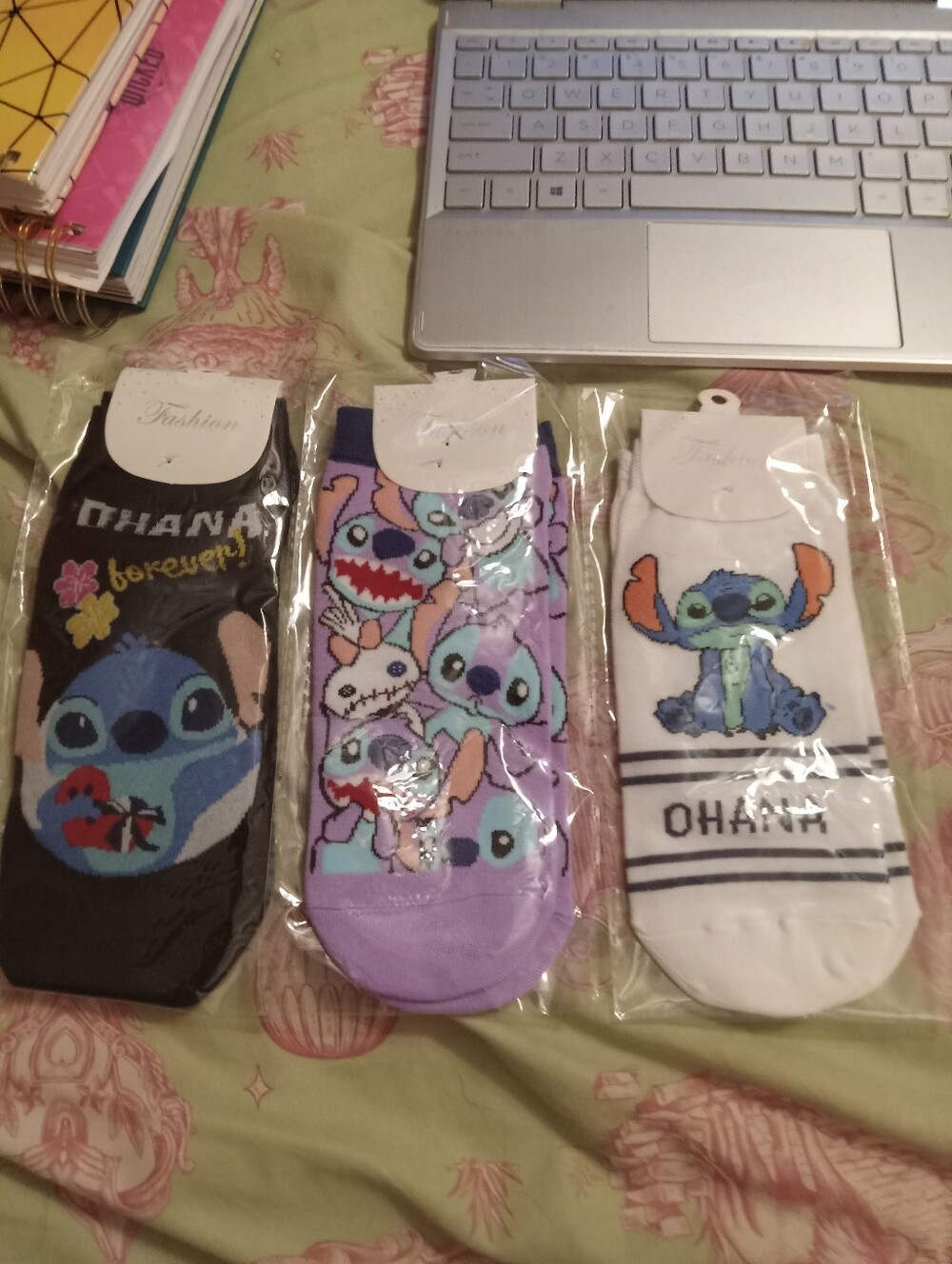 New In Package Disney Stitch Ankle Socks- 3 Pairs